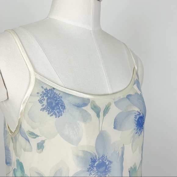 Vintage 90’s Lord & Taylor Sheer Botanical Chemise Slip Dress | Size S - Picture 8 of 10
